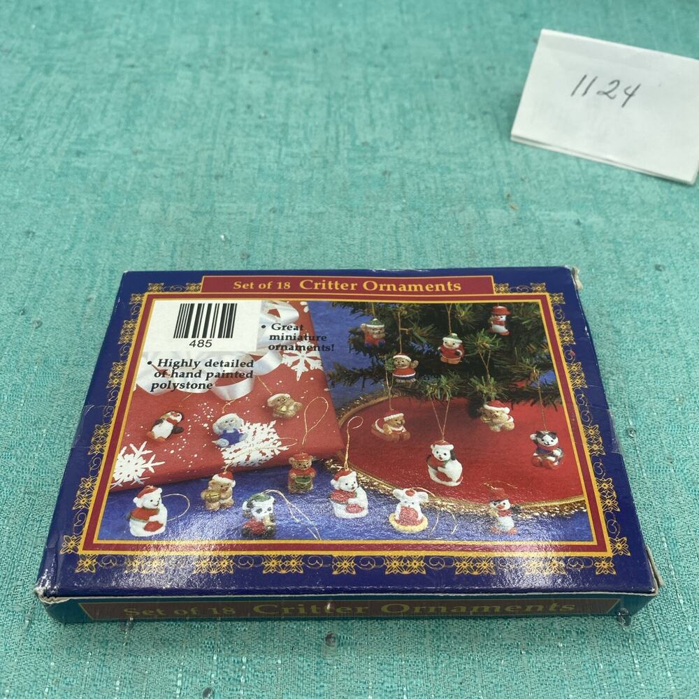 Winter Wonderland Miniature Christmas Tree Critter Ornaments Set of 18 New